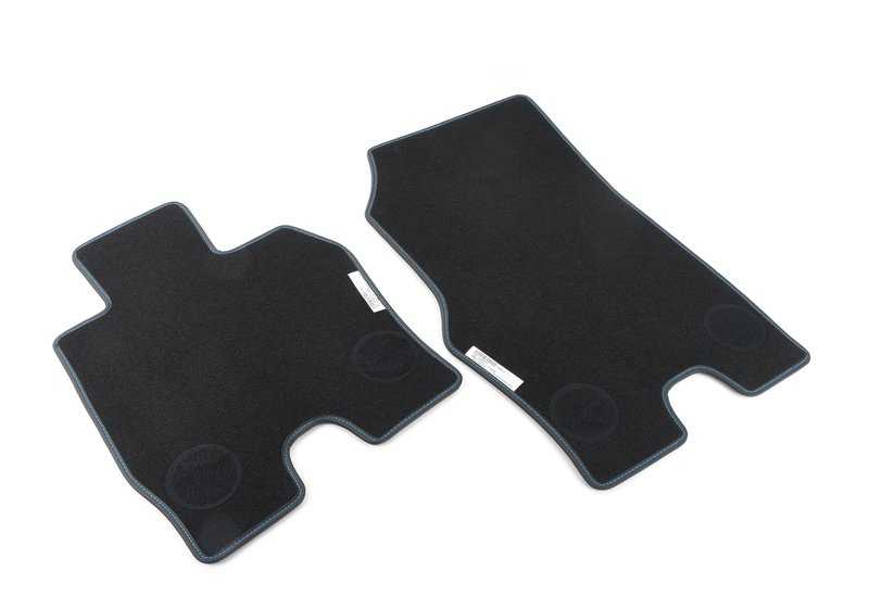 Juego de alfombrillas de terciopelo con ribete de cuero OEM 51477408649 para BMW i8 (I12). Original BMW.