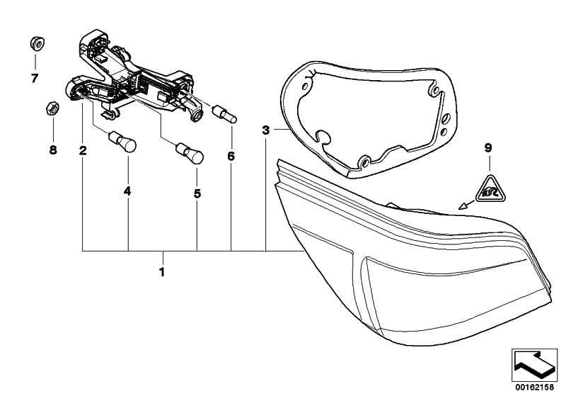 Portalampara Piloto Trasero Para Intermitente Blanco Bmw Serie 5 E60 . Original Recambios