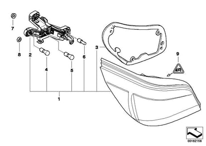 Portalampara Piloto Trasero Para Intermitente Blanco Bmw Serie 5 E60 . Original Recambios