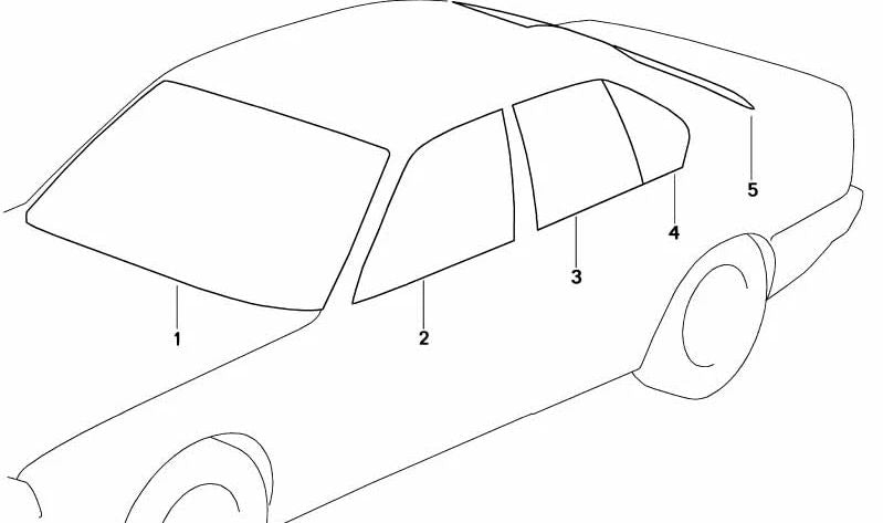 Luna trasera verde OEM 51311360262 para BMW E23. Original BMW.