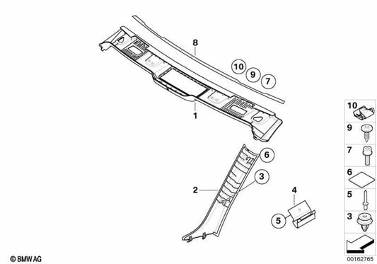 Torpedo Para Junta Cortavientos Superior Bmw E93 . Original Recambios