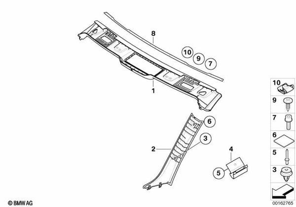 Torpedo Para Junta Cortavientos Superior Bmw E93 . Original Recambios