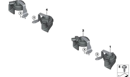 Bocina (claxon) OEM 61337442771 para BMW G05, F95, G06, F96, G07. Original BMW.