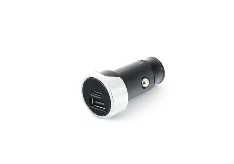 Dual USB charger with Type A and Type C input for BMW. Original from BMW