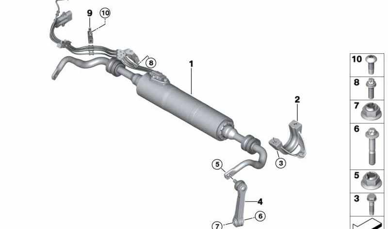 Hinterer aktiver Stabilisator für BMW G31, G32 (OEM 37106897267). Original BMW