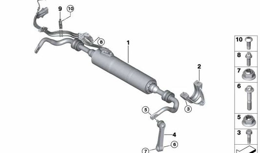 Hinterer aktiver Stabilisator für BMW G31, G32 (OEM 37106897267). Original BMW