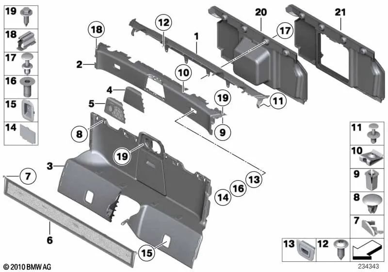 Tornillo de chapa hexagonal para BMW Z4 E89 (OEM 07146981002). Original BMW.