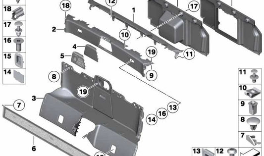 Front bulkhead insulation upper panel OEM 51469129773 for BMW Z4 (E89). Original BMW