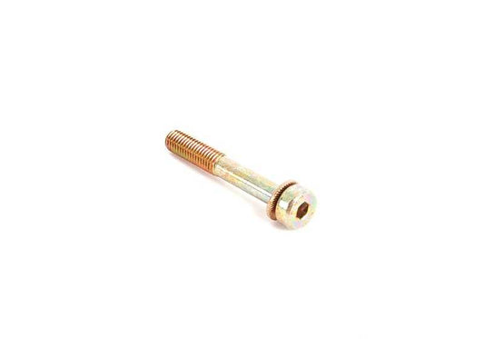 Cylindrical bolt with washer for BMW E36, E46, E34, E60, E61, E63, E64, E32, E38, E65, E66, E31, E83, E70, F15, F85, E71, F16, F86, E52 (OEM 64116910423). Genuine BMW.