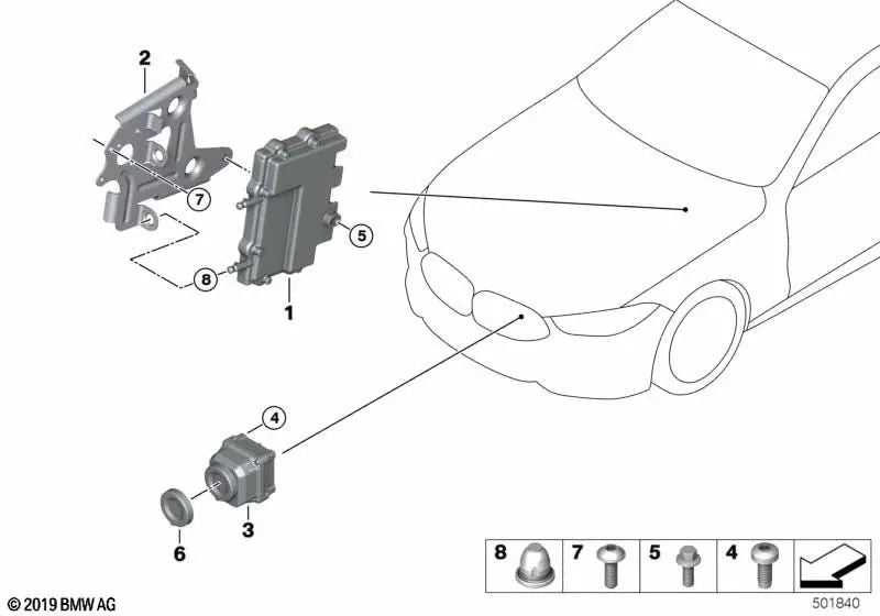 Unidad de Control de la Cámara de Visión Nocturna para BMW G20, G28, F07, F10, F11, F18, F90, G30, G31, G38, F06, F12, F13, G32, F01N, F02N, G11, G12, F91, F92, F93, G14, G15, G16, F15, F85, F95, G05, F16, F86, F96, G06, G07 (OEM 66547928585). Original BM