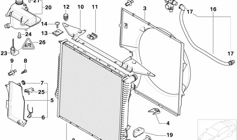 Termostato para BMW X5 E53 (OEM 17107559966). Original BMW