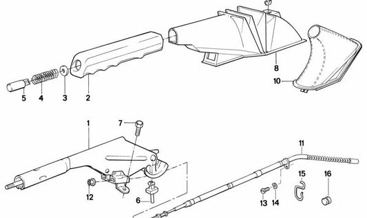 Levier de frein à main OEM 34411156292 pour BMW E34. BMW d'origine