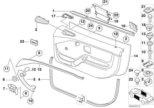 Manija Empuñadura Puerta Negro Para Bmw Z3. Original Recambios