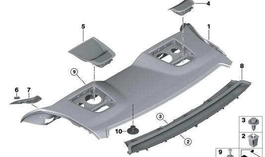 Cubierta para el hueco del cinturón derecha para BMW Serie 4 G22, G82 (OEM 51469472520). Original BMW