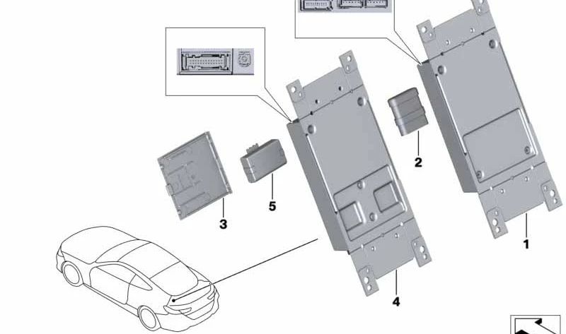 Caja de Comunicación Telemática 2 para BMW F22, F23, F87, F31N, F34, F80N, F32, F33, F82, F83, F06N, F12N, F13N, G14, G15, I01N, I12N, I15, F25, G29 (OEM 84105A0FC29). Original BMW