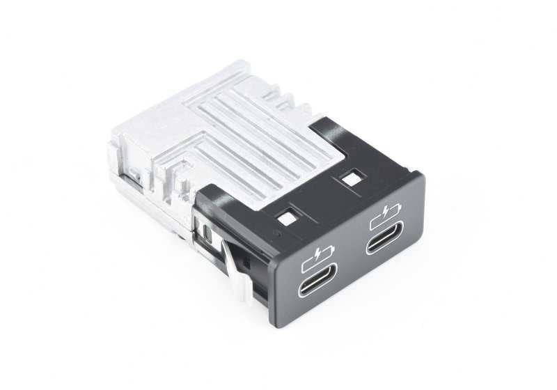 Conexión USB Dual para BMW Serie 1 F40, F52, Serie 2 F44, G42, Serie 3 G20, G21, G28, Serie 4 G22, G23, Serie 5 G30, G31, Serie 6 G32, Serie 8 G16, X2 F39, X3 G01, G08, X4 G02, X5 G18, X7 G07 (OEM 84105A84160). Original BMW.