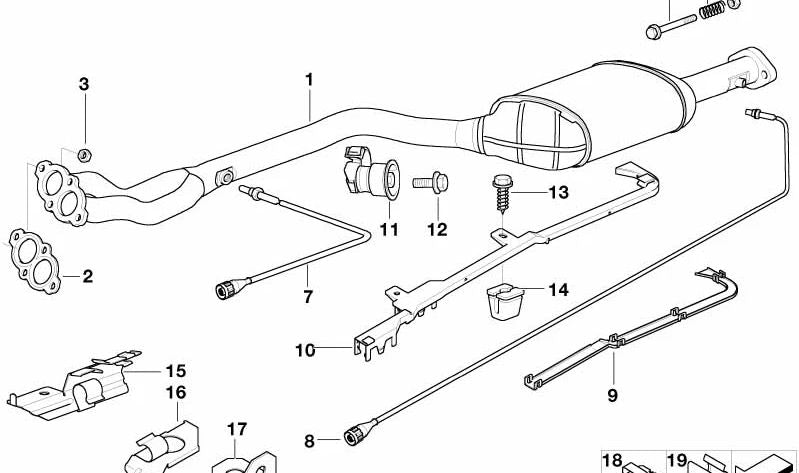 Vibration damper for BMW 3 Series E36 (OEM 18301436483). Original BMW