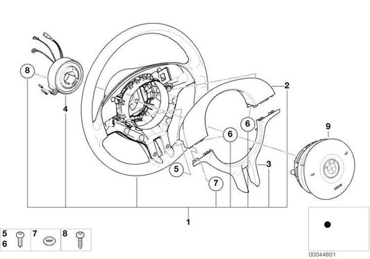 Cubierta Superior Sin Botones Para Volante Deportivo Bmw E39 E46 Z3. Original Recambios