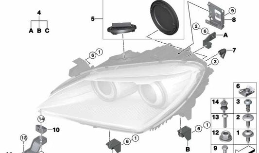 Juego de Tuercas Clip para BMW F06N, F12N, F13N (OEM 63117440167). Original BMW.