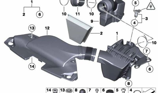 Amortiguador de ruido de admisión para BMW Z4 E89 (OEM 13717582907). Original BMW