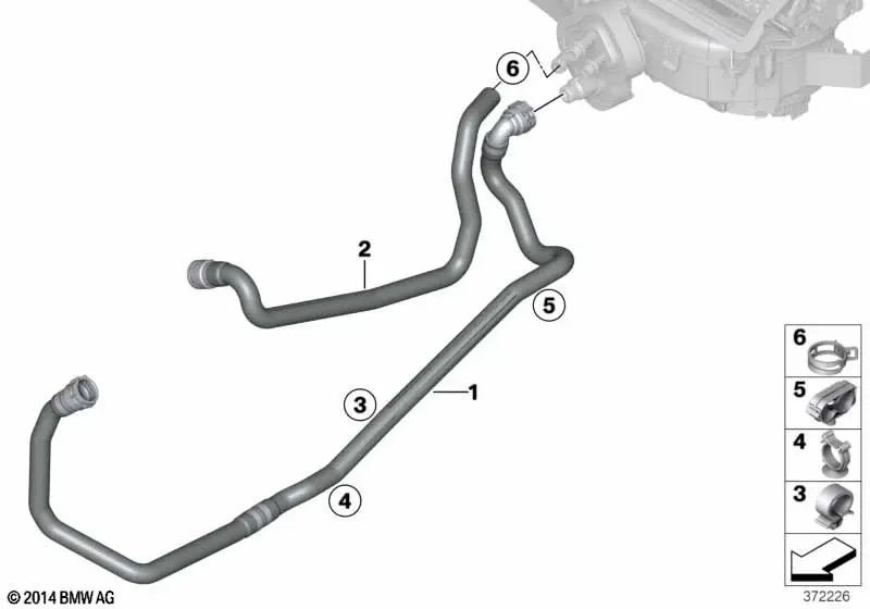 Manguera de Refrigerante de Retorno para BMW F25, F26 (OEM 64219166923). Original BMW