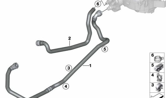 OEM refrigerant return hose 642166925 for BMW F25. Original BMW.