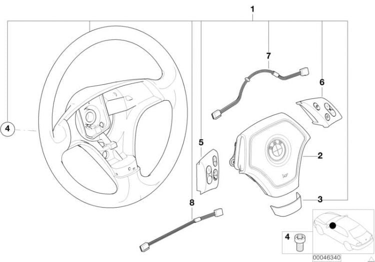 Interruptor Radio/teléfono Multifunción Volante Para Bmw E46. Original Recambios