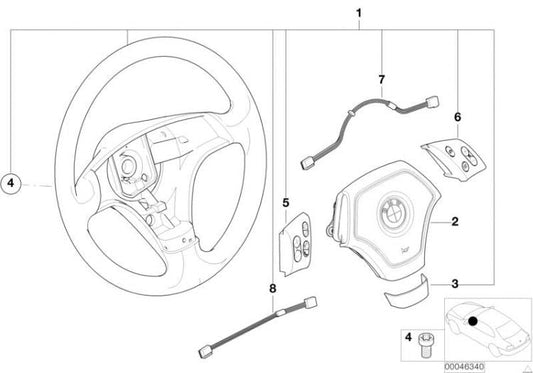 Cable De Conexión Interruptores Volante Multifuncion Para Bmw E46. Original Recambios