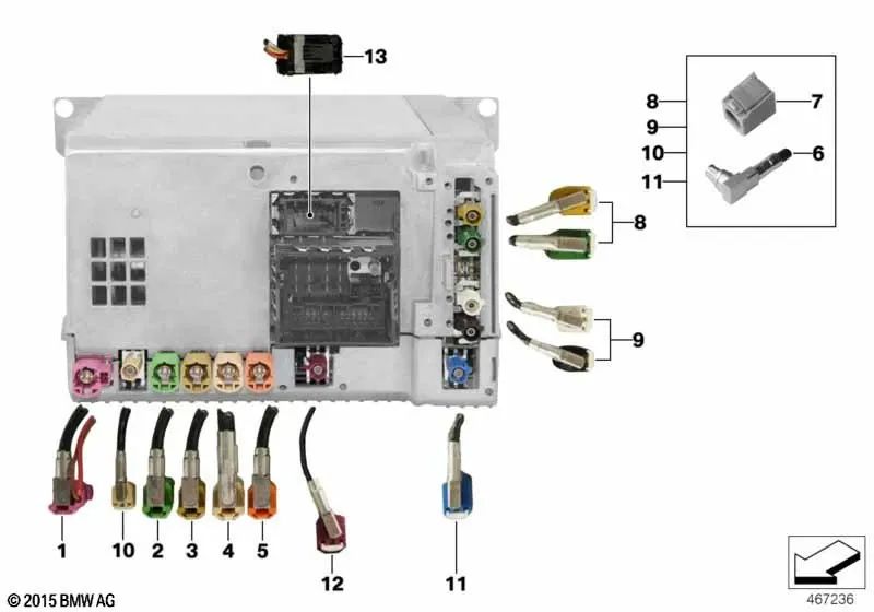 Módulo de reparación de Teleservices para BMW F25, F26 (OEM 61119344615). Original BMW.