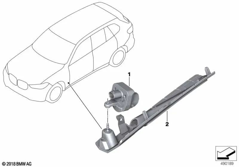 Rechte Lichtmodulhalterung für BMW G07, G07N (OEM 63148097362). Original BMW