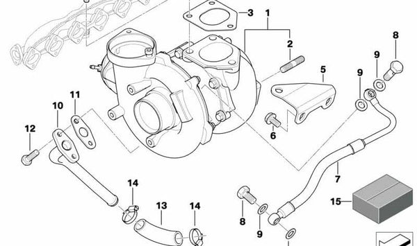 Tubería de aceite OEM 11427791477 para BMW E46, E60, E61, E83, E53. Original BMW.