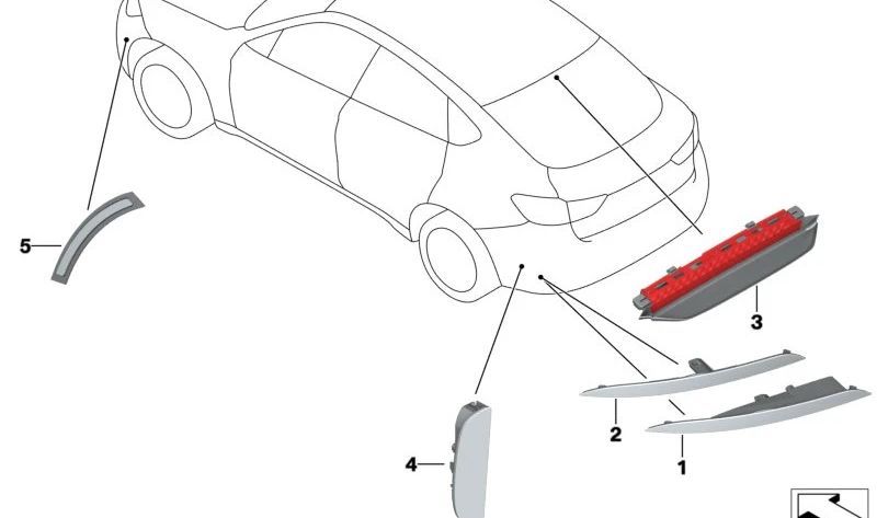 Seitenmarkierungsleuchte vorne links für BMW F16, F86 (OEM 63147317255). Original BMW