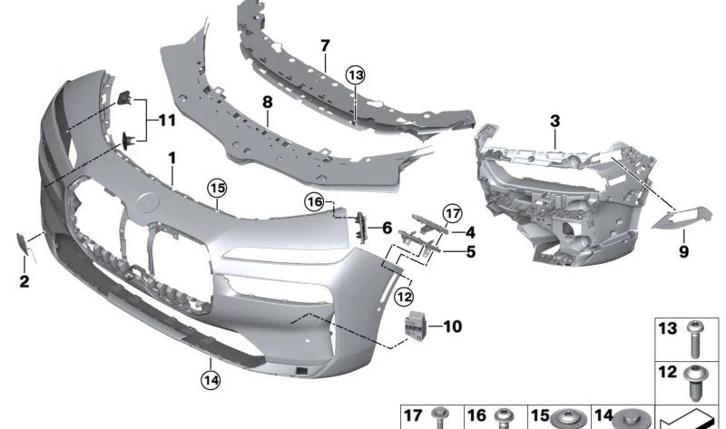 Soporte derecho para BMW Serie 7 G70 (OEM 51119464046). Original BMW