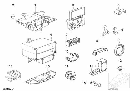 Soporte de conexión trasera izquierda para BMW Serie 3 E36 (OEM 61138367937). Original BMW.