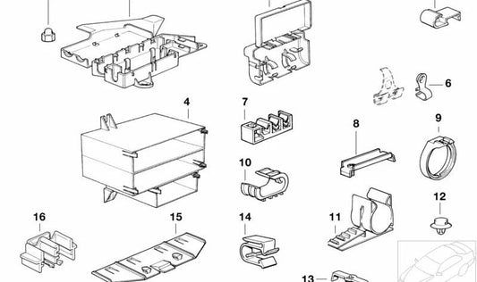 Soporte de relé para BMW Serie 3 E36, Z4 E85, E86, E89 (OEM 61138353299). Original BMW