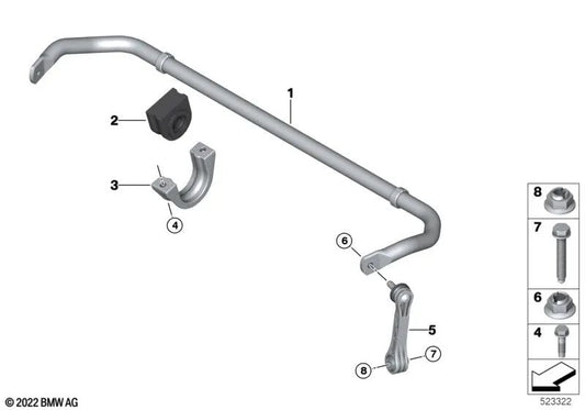 Rear Axle Stabilizer for BMW G05, G07 (OEM 33556893547). Original BMW