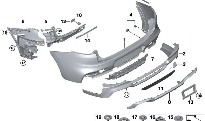 Módulo de ajuste de paragolpes OEM 51127480583 para BMW (Modelos compatibles: G02, F98). Original BMW