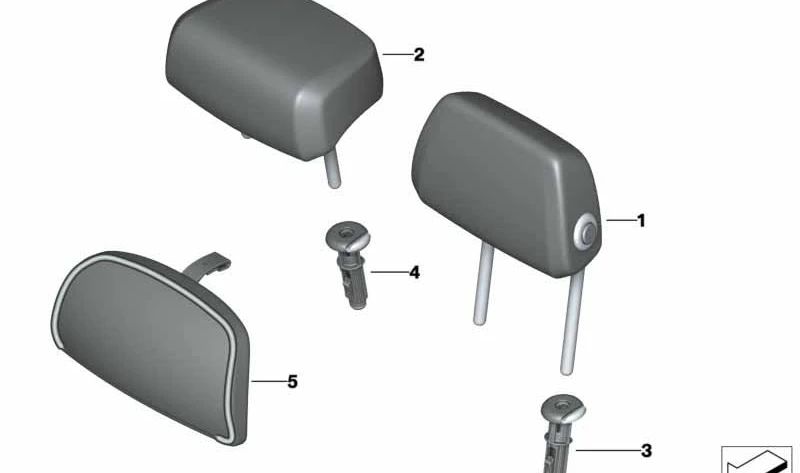 Cojín reposacabezas confort OEM 52205A313A6 para BMW G05, G07. Original BMW.