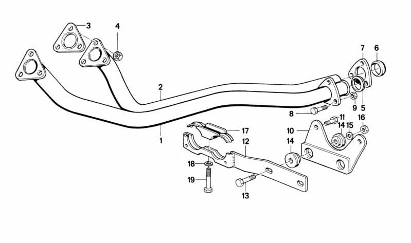 Soporte del Sistema de Escape para BMW E28 (OEM 18212241663). Original BMW