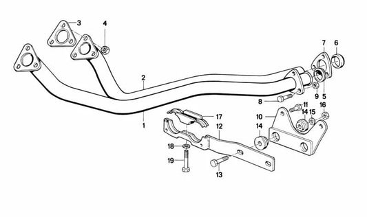 Soporte del Sistema de Escape para BMW E28 (OEM 18212241663). Original BMW