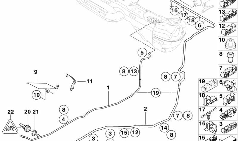 Tubo de admisión de aire OEM 16122283487 para BMW E90, E92, E93. Original BMW.