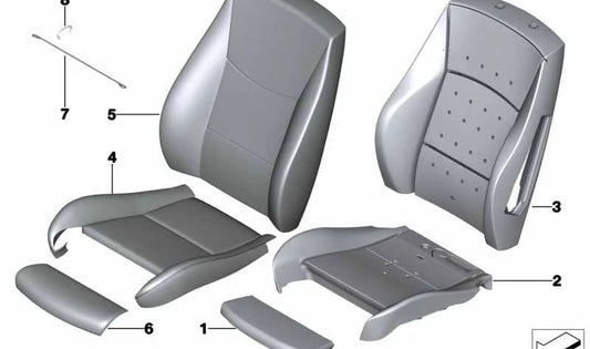 Funda de Asiento Deportivo de Cuero para BMW X3 F25, X4 F26 (OEM 52109108576). Original BMW