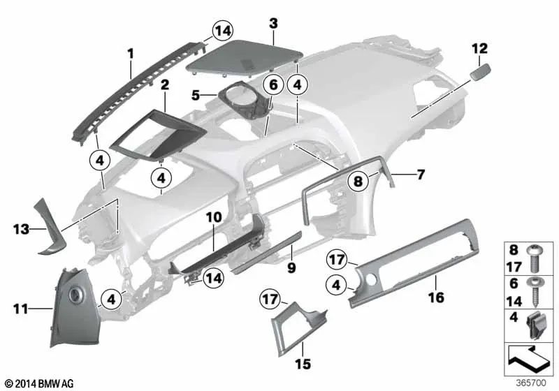 Cubierta de cuero izquierda para BMW Serie 6 F06, F12, F13 (OEM 51459225199). Original BMW.