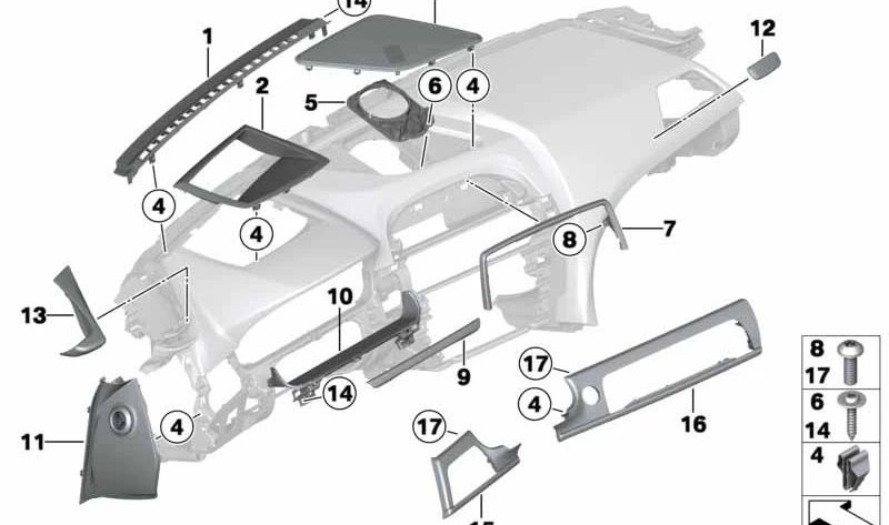 Rechte Luftausgang OEM 51459197468 für BMW F06, F12, F13. Original BMW.