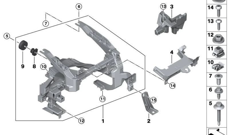 Elemento de compensación para BMW Serie 1 F40, F70, Serie 2 F44, G42, G87, U06, Serie 3 G20, G21, G28, G80, Serie 4 G22, G23, G26, G82, Serie 5 G30, G31, G38, G60, G90, Serie 6 G32, Serie 7 G11, G12, G70, Serie 8 F91, F92, F93, G14, G15, G16, X1 U11, X3 G