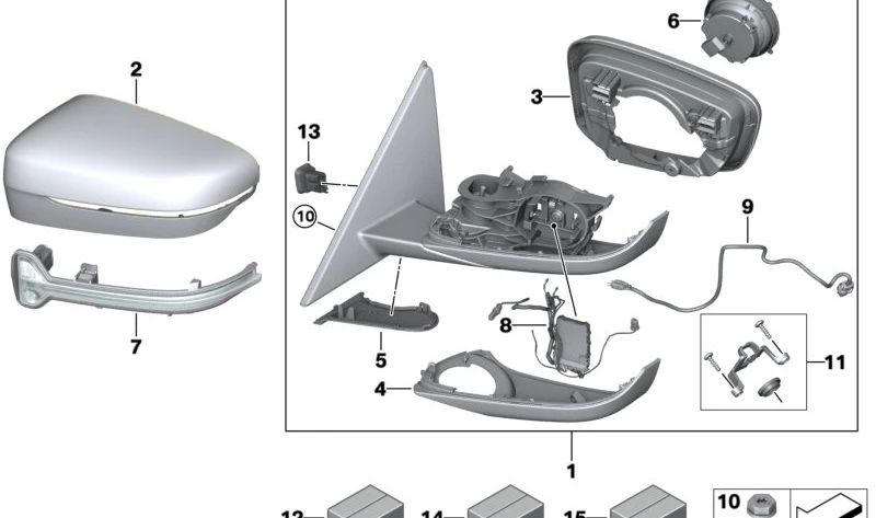 Copertura a destra della protezione grigia per la BMW 3 G20, G21 (OEM 51168493012). BMW originale.