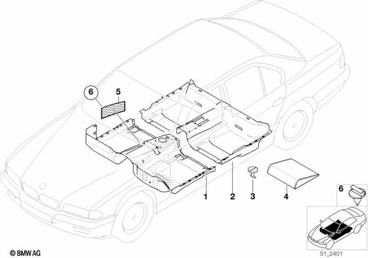 Cierre de rosca de 24,5 mm para BMW Serie 7 E38 (OEM 51478255874). Original BMW