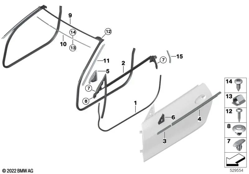 Sellado Triángulo de Espejo Exterior Derecho para BMW G22, G23, G82, G83 (OEM 51007482126). Original BMW.