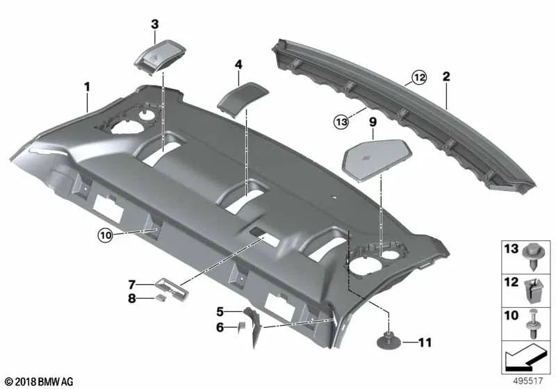 Estante para BMW Serie 3 G20, G80 (OEM 51468073797). Original BMW.