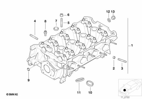 Culata para BMW Serie 3 E36 (OEM 11121433913). Original BMW.